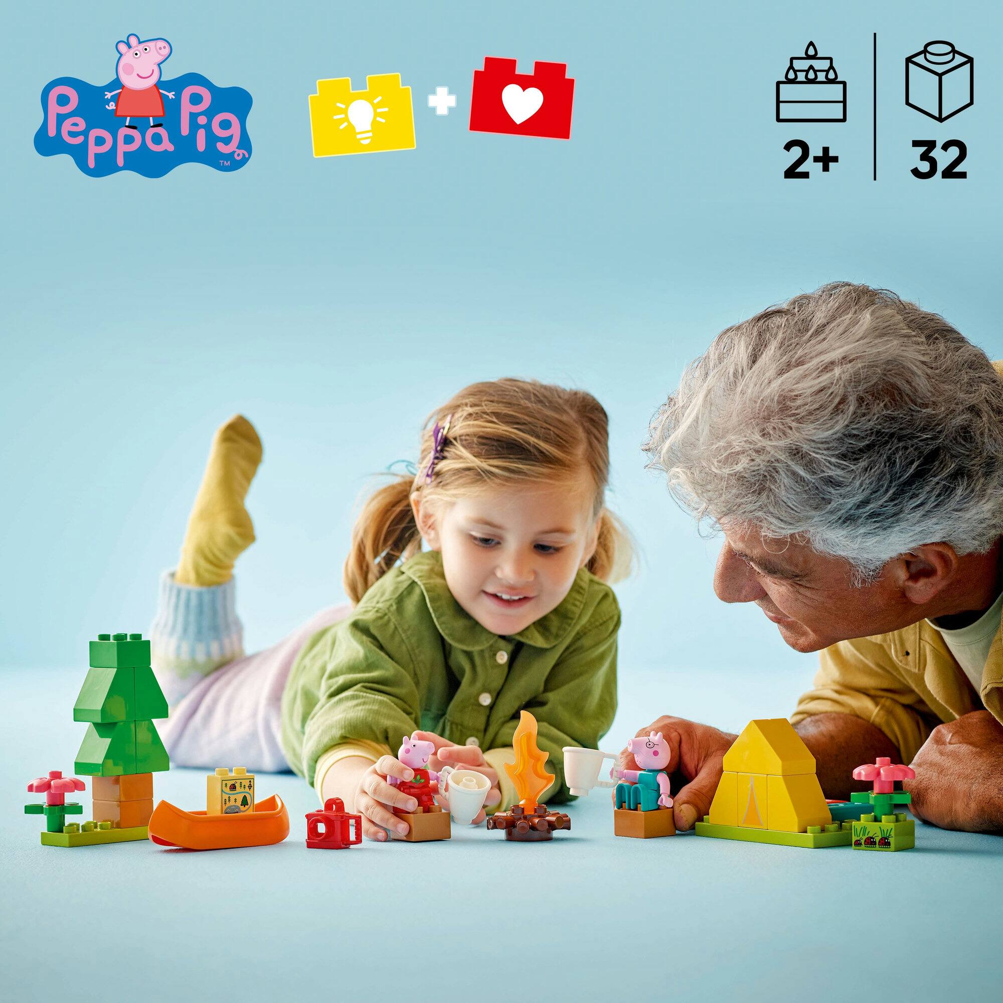 LEGO® DUPLO® Peppa Pig Camping Trip Building Playset with Canoe Toy 10452